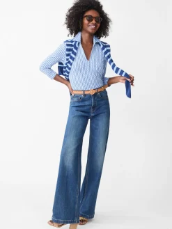 Aida 3/4 Sleeve Top in Blooms Geo