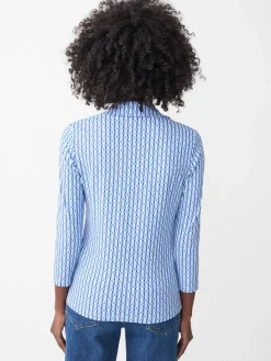 Aida 3/4 Sleeve Top in Blooms Geo