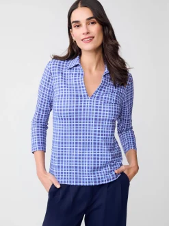 Aida 3/4 Sleeve Top in Layered Lines