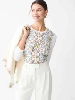 Alessandra Silk Blend Tee in Neo Beltmore Con