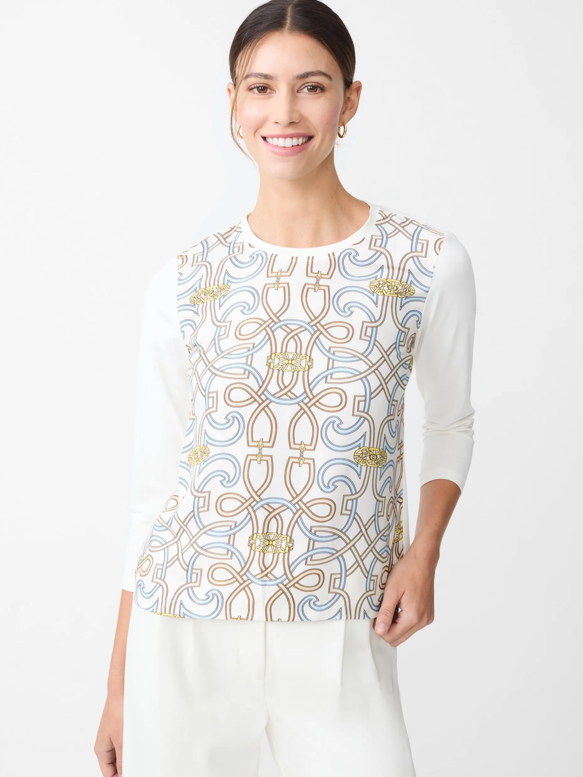 Alessandra Silk Blend Tee in Neo Beltmore Con