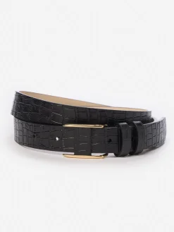 Allegra Leather Belt in Croc