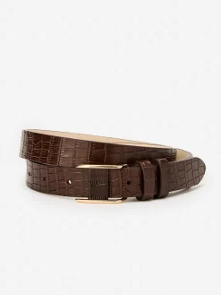 Allegra Leather Belt in Croc