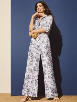 Amal Pants in Heron Toile