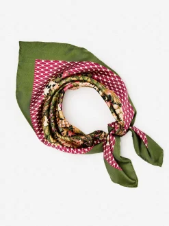 Amoura Silk Scarf in Verdant Garden Square