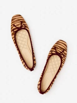 Anastasia Calf Hair Flats in Zebra