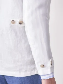 Brando Linen Safari Jacket in Herringbone