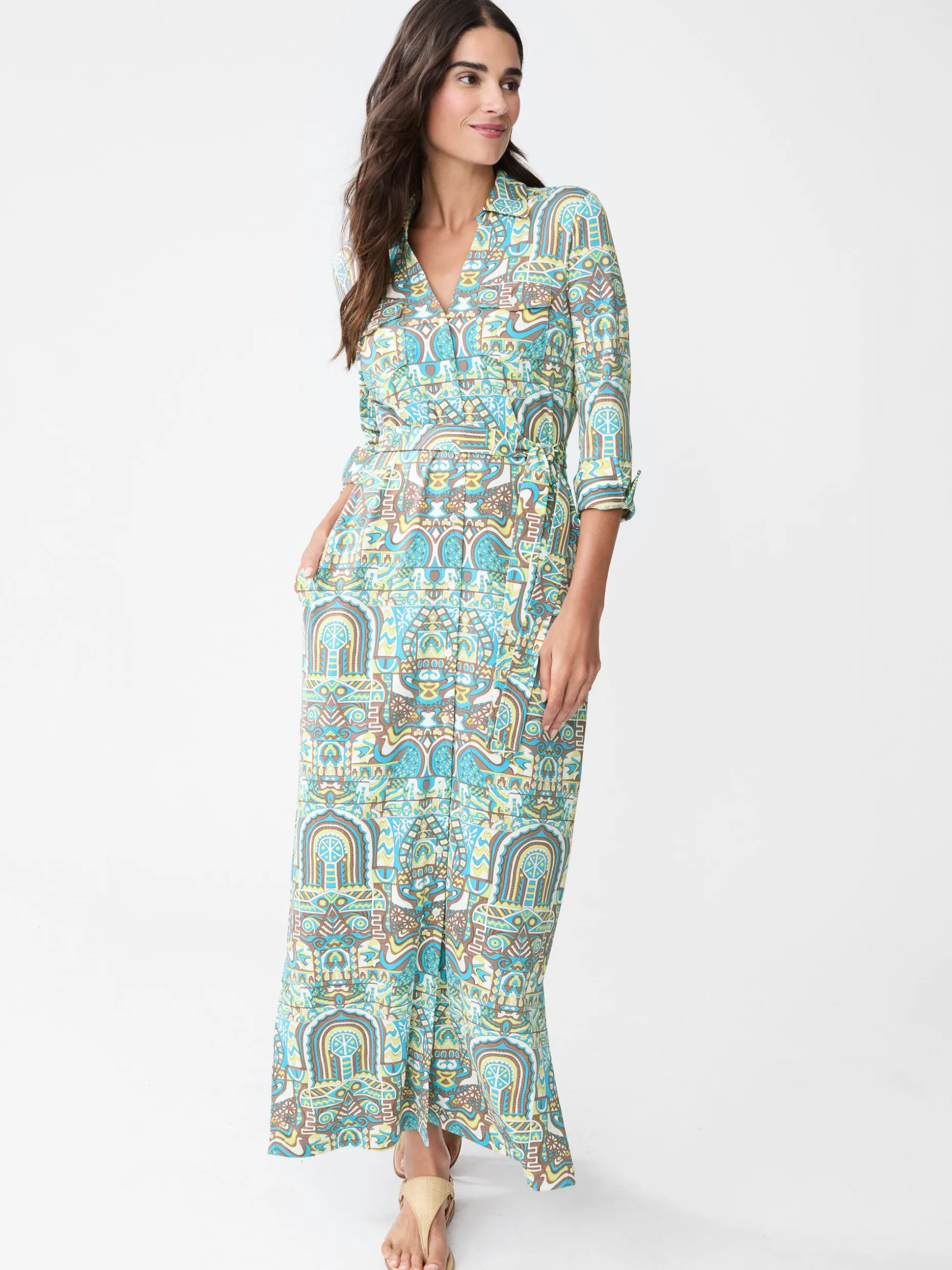 Brynn Maxi Dress in Yucutan Mural