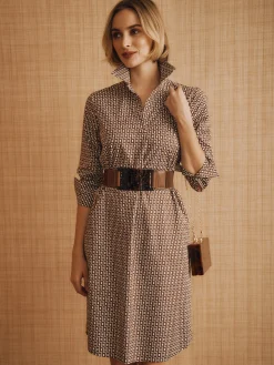 Cagney Dress in Micro City Windows