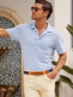 Callahan Cotton Polo in Stripe