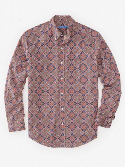 Collis Classic Fit Shirt in Mini Paisley Tile