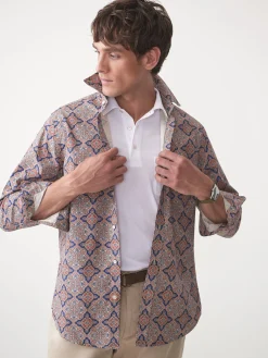 Collis Classic Fit Shirt in Mini Paisley Tile