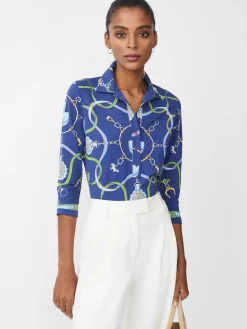 Court 3/4 Sleeve Polo in Fairfax Crest