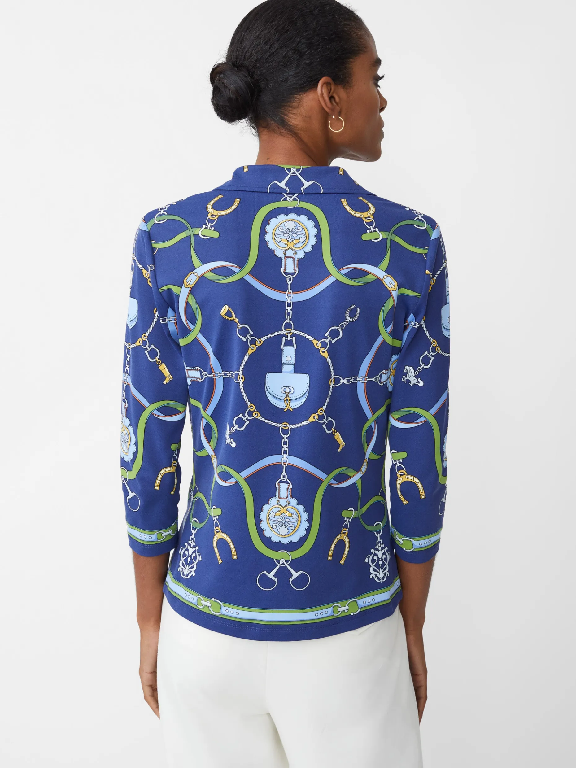 Court 3/4 Sleeve Polo in Fairfax Crest