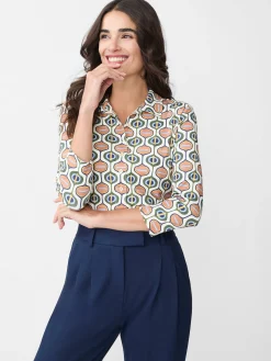 Court 3/4 Sleeve Polo in Mod Orbit