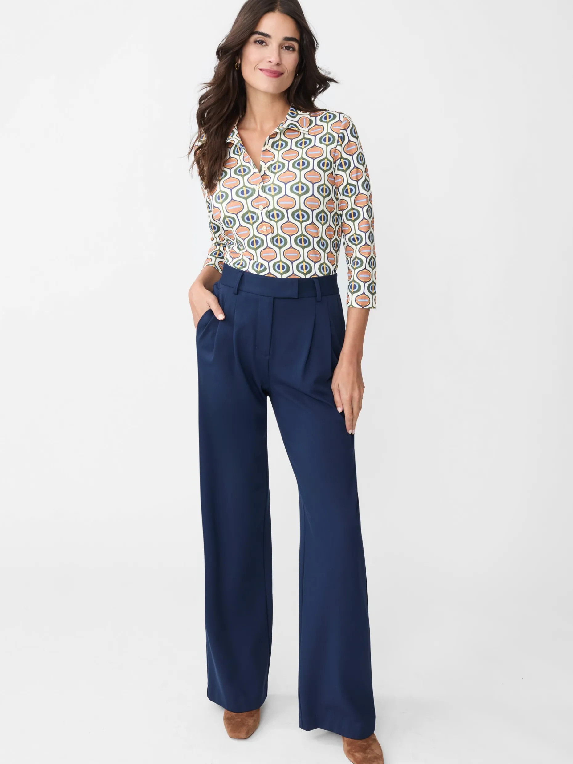 Court 3/4 Sleeve Polo in Mod Orbit