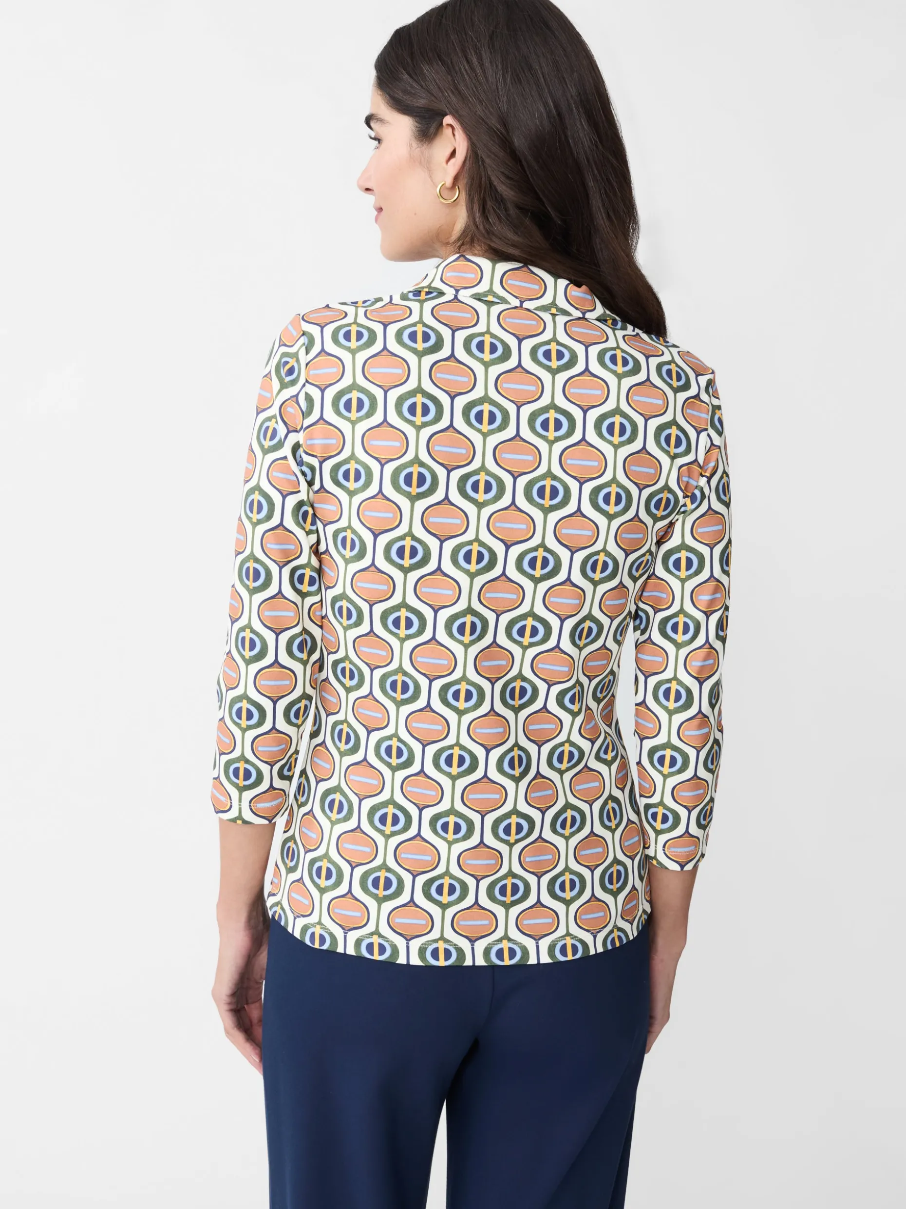 Court 3/4 Sleeve Polo in Mod Orbit