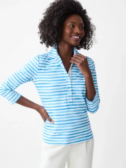 Court 3/4 Sleeve Polo in Santa Rosa Stripe