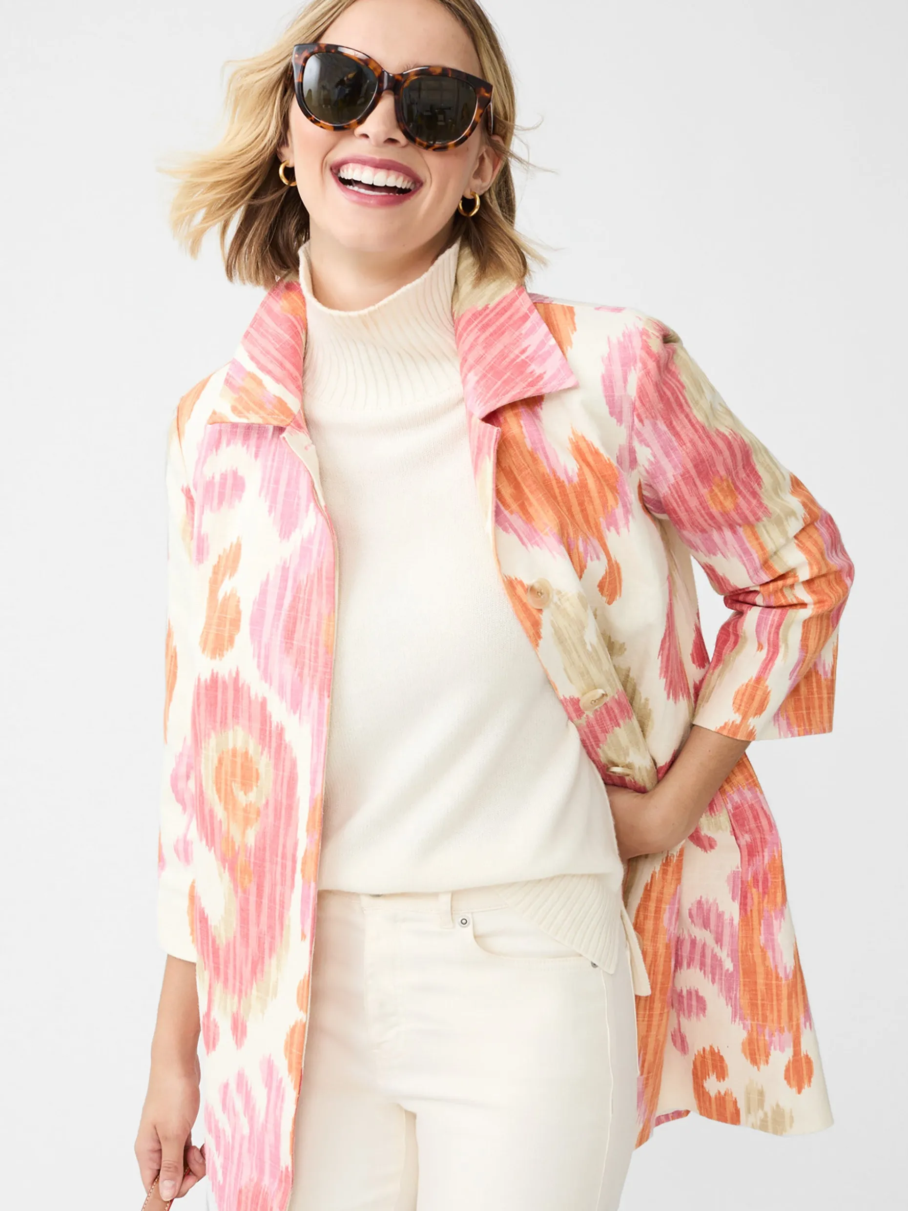 Deirdre Coat in Ikat Swirl