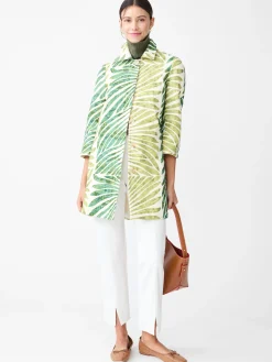 Deirdre Coat in Textured Grand Palm