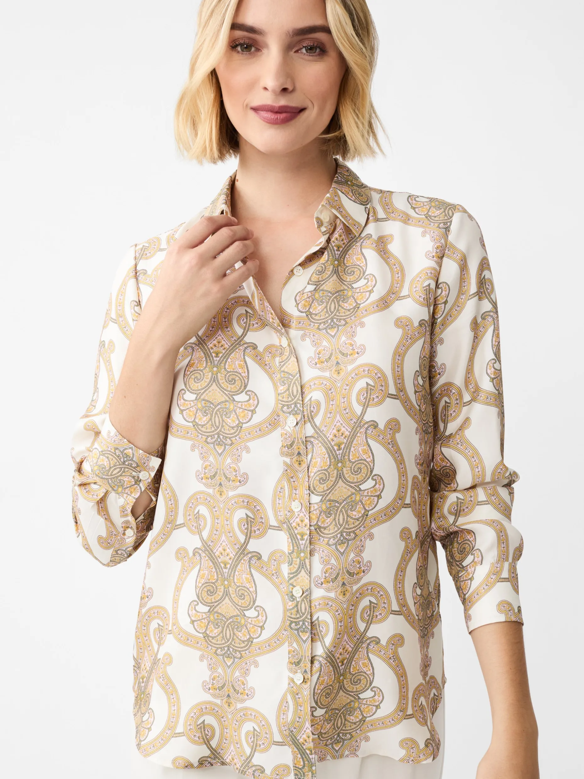 Denver Silk Blend Shirt in Gilded Paisley
