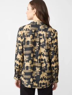 Denver Silk Blend Shirt in Desert Toile