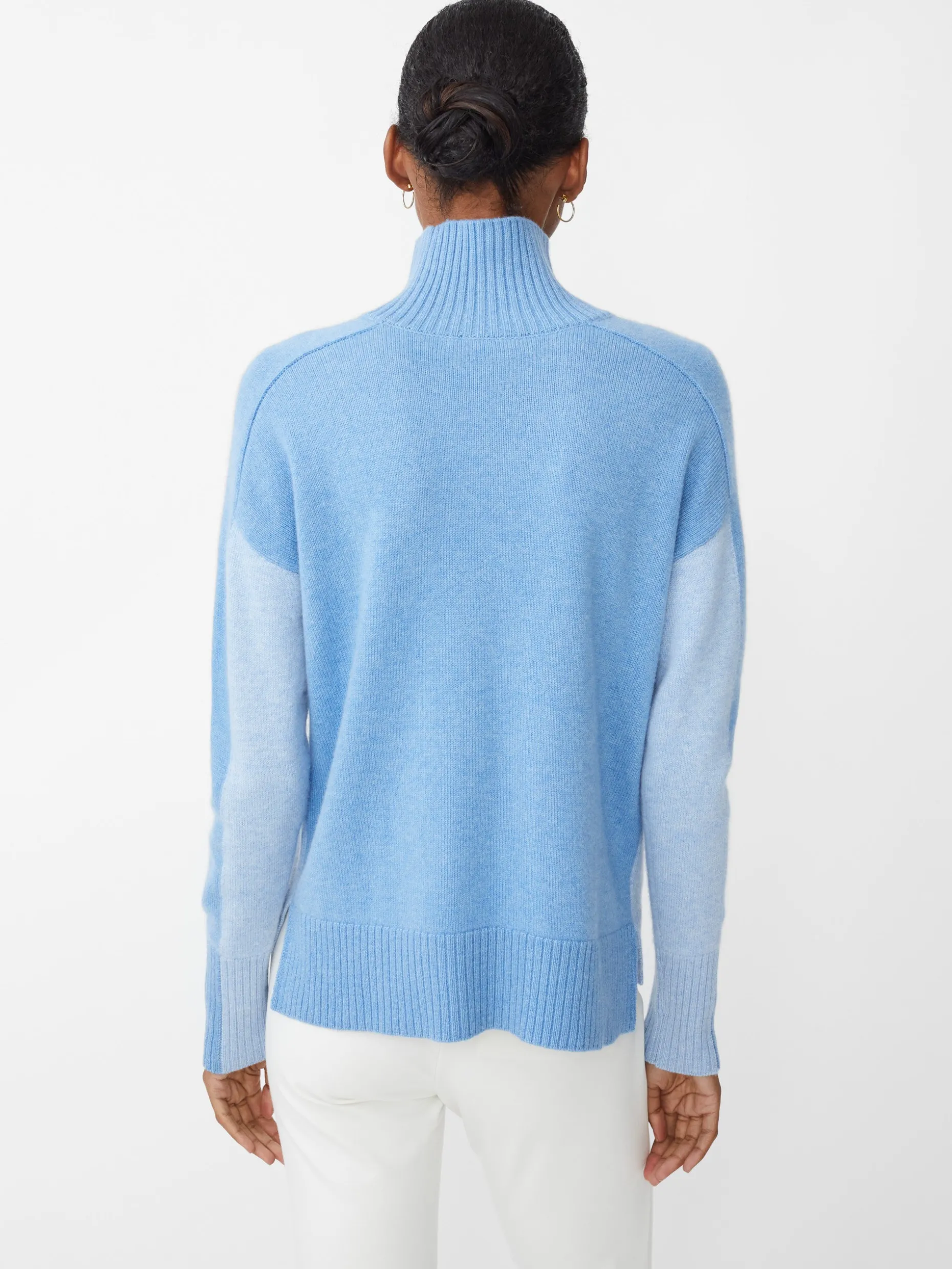 Dina Cashmere Turtleneck in Color Block