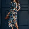 Eldridge Dress in Midi Abstract Expressionism