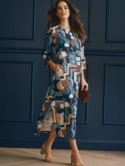Eldridge Dress in Midi Abstract Expressionism