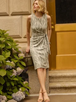 Elora Sleeveless Faux Suede Dress in Retro Sway