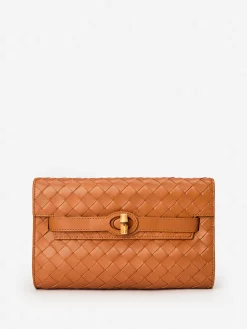 Everly Woven Leather Clutch