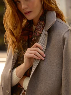 Frade Reversible Wool Coat in Glen Plaid