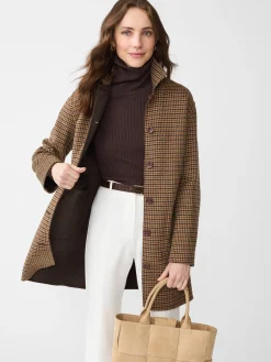 Frade Reversible Wool Coat in Houndstooth