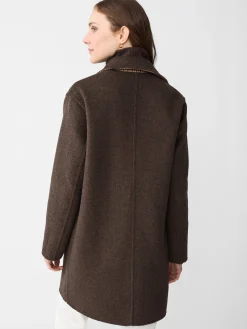 Frade Reversible Wool Coat in Houndstooth