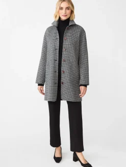 Frade Reversible Wool Coat in Houndstooth