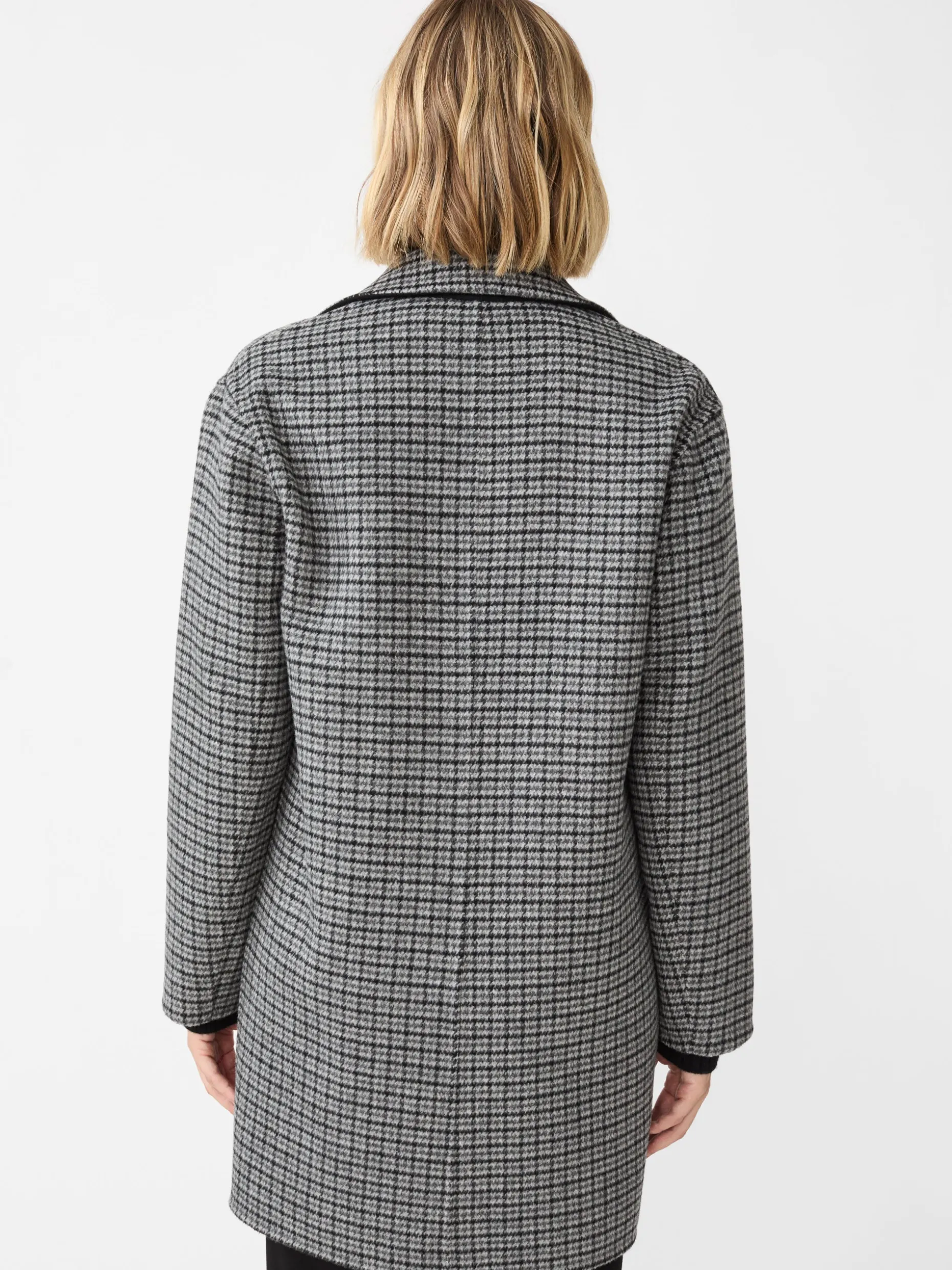 Frade Reversible Wool Coat in Houndstooth