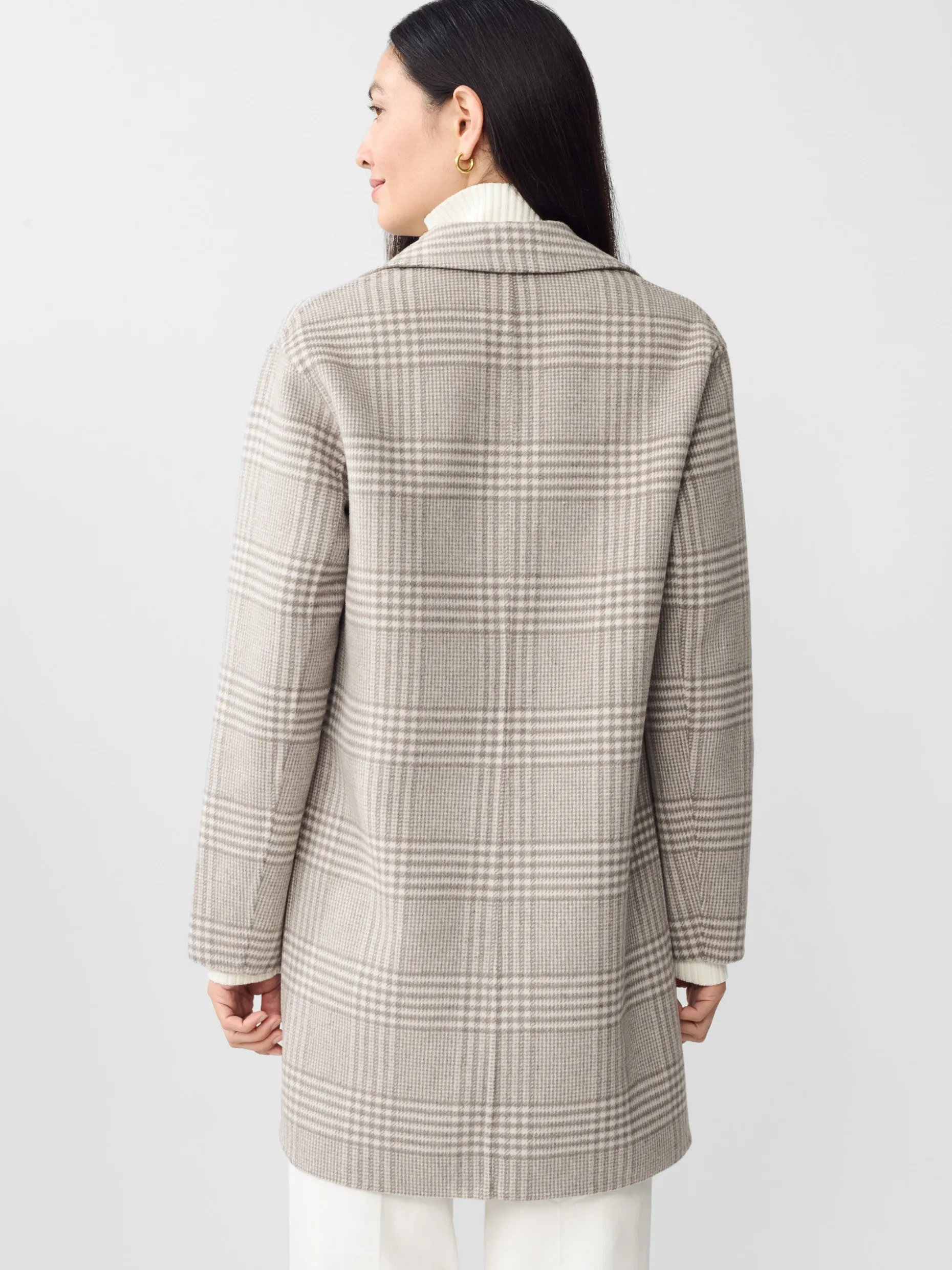 Frade Reversible Wool Coat in Glen Plaid