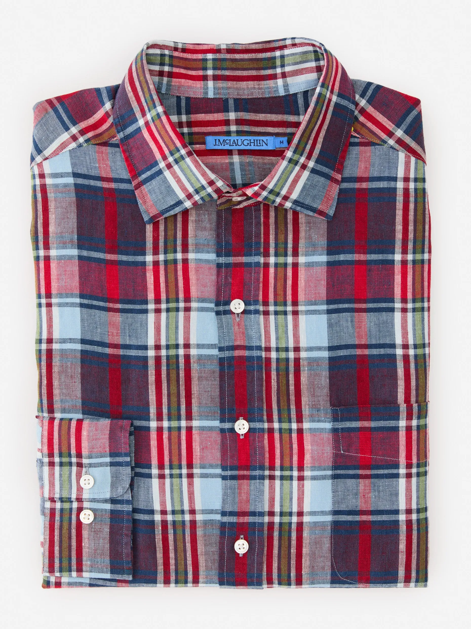 Gramercy Classic Fit Linen Shirt in Plaid