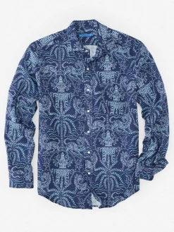 Gramercy Classic Fit Linen Shirt in Tiger Damask