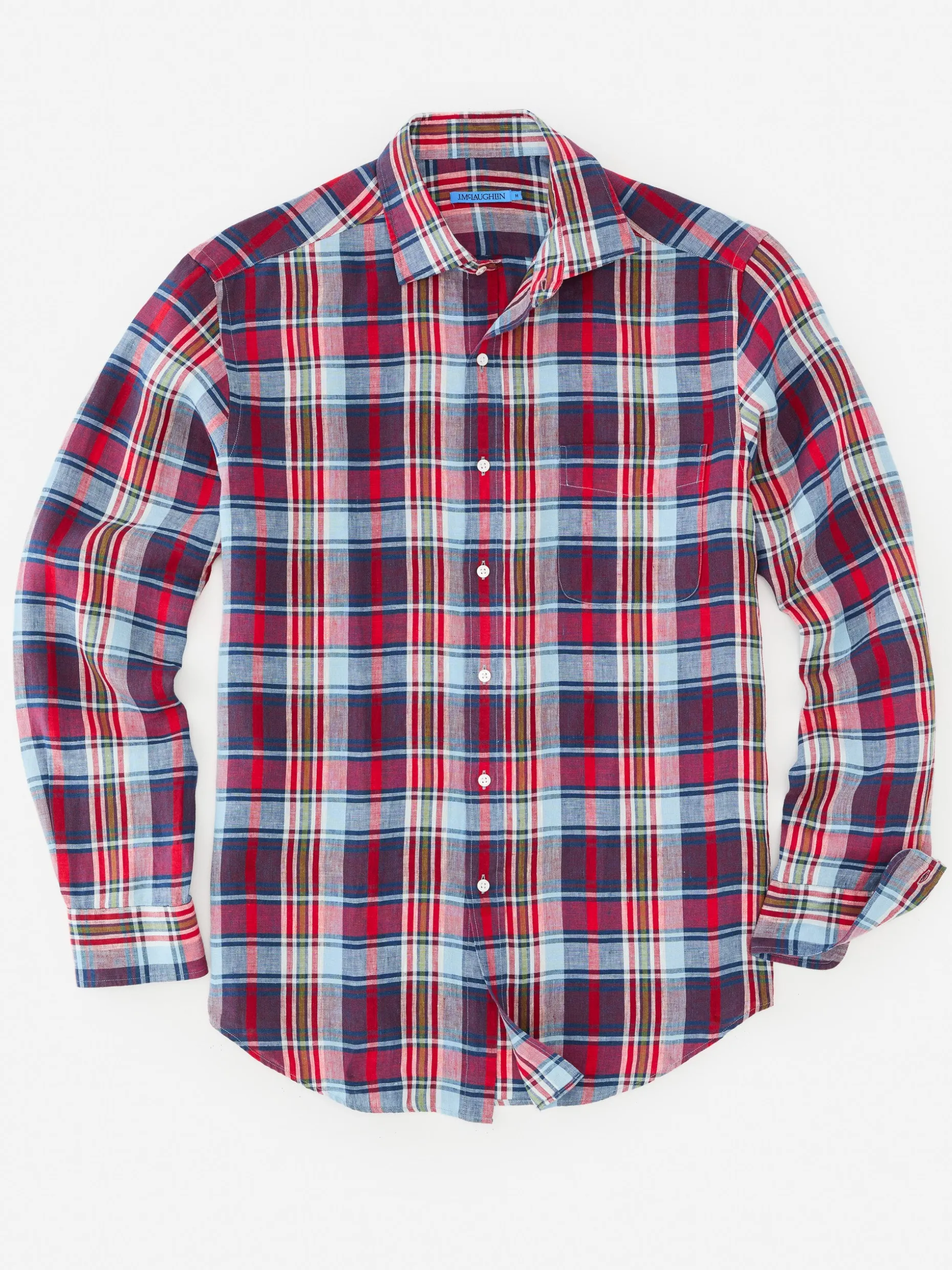 Gramercy Classic Fit Linen Shirt in Plaid