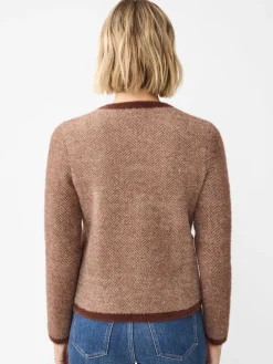 Inez Cardigan in Herringbone Jacquard