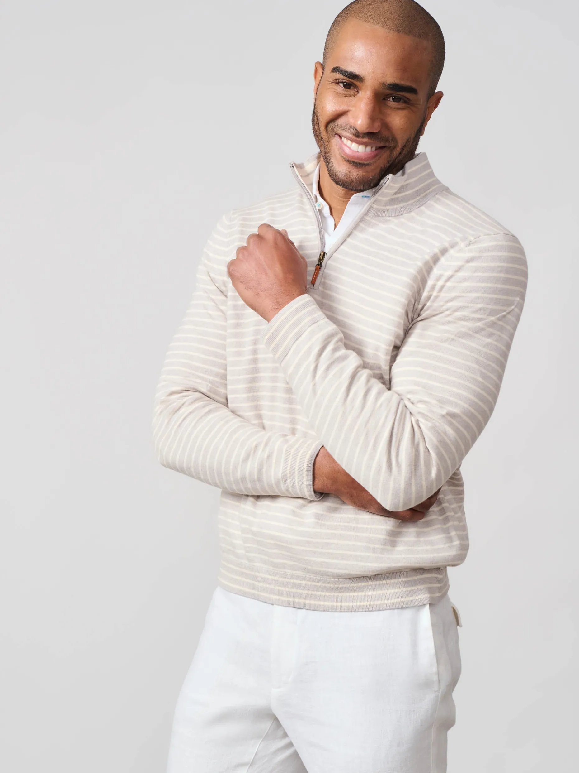 Justin 1/4 Zip Sweater in Stripe