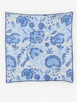 Linen Pocket Square in Eastern Blooms