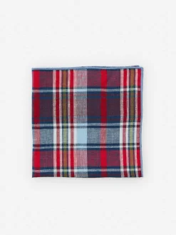 Linen Pocket Square in Plaid