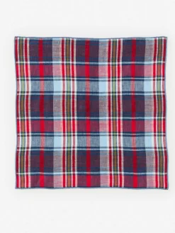 Linen Pocket Square in Plaid