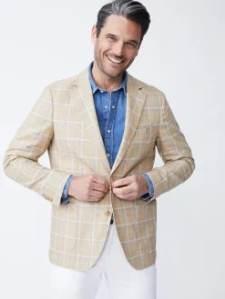 Lisbon Linen Sport Coat in Window Pane