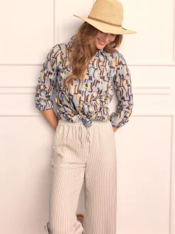 Lois Shirt in Abstract Waves