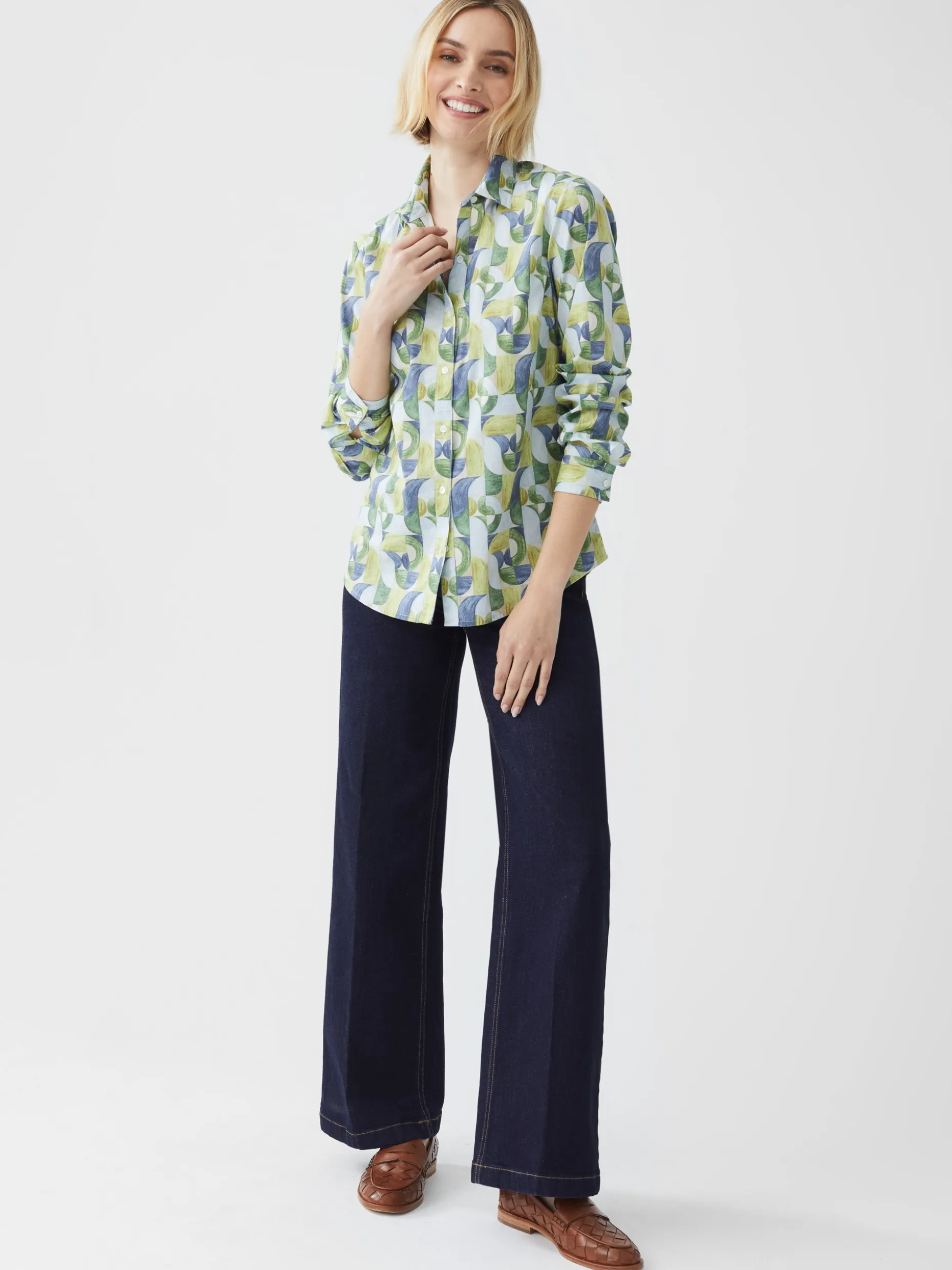 Lois Shirt in Mini Geometric Harmony