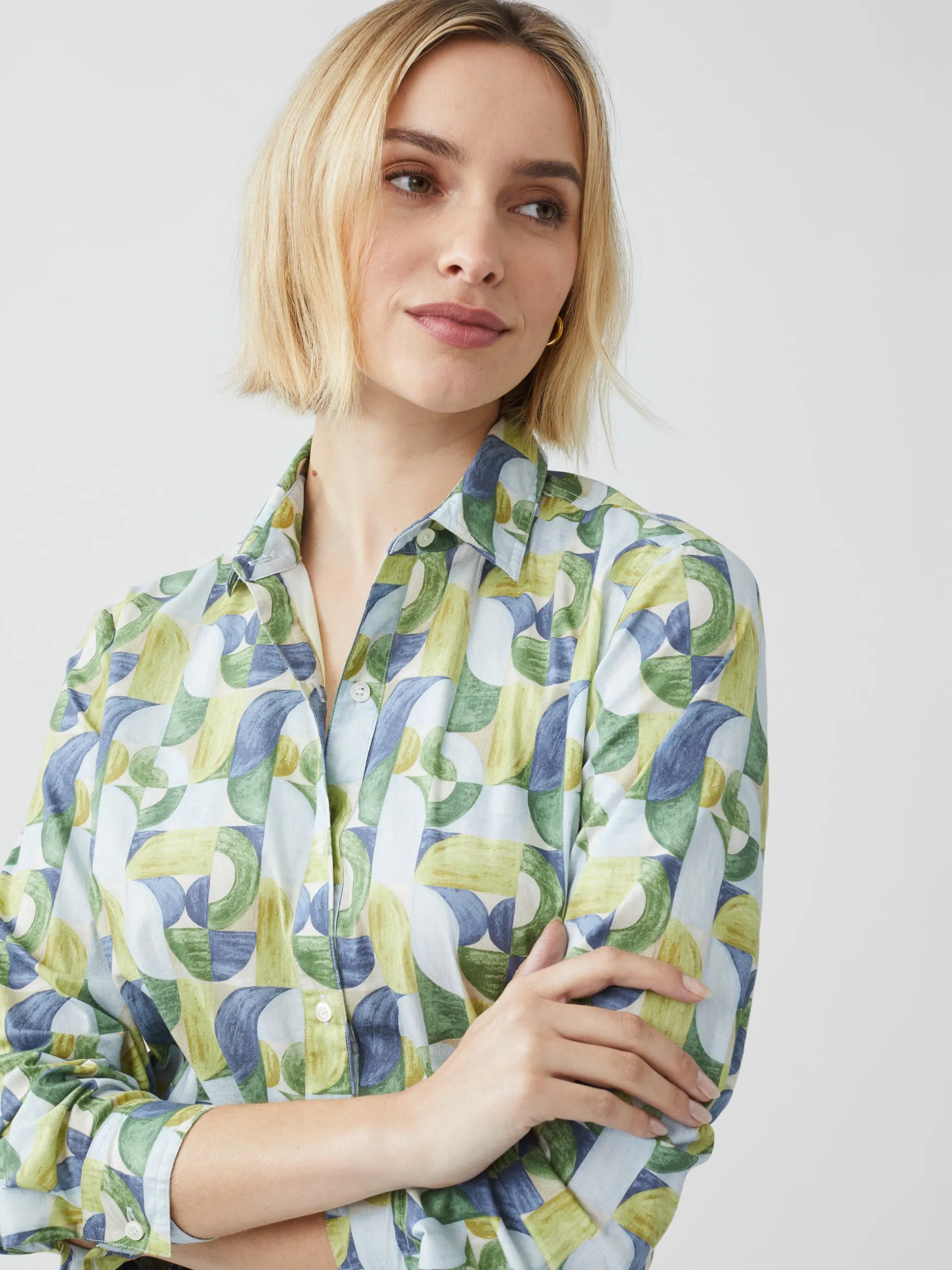 Lois Shirt in Mini Geometric Harmony