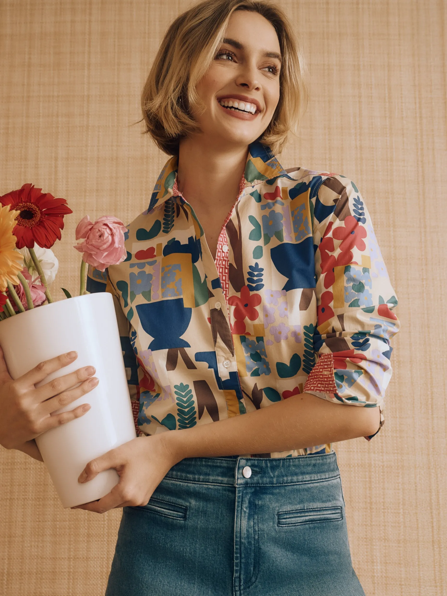 Lois Shirt in Paper Garden Geo